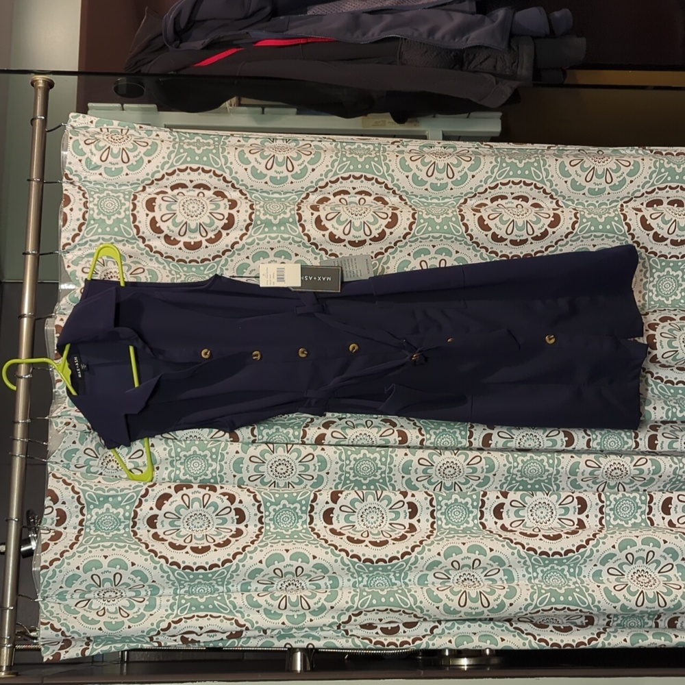Nwt max+ash navy blue dress xs